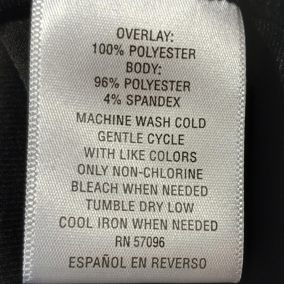 JM Collection EUC Black & Orange Blouse, Large, Sheer Flutter Sleeves - Picture 6 of 7